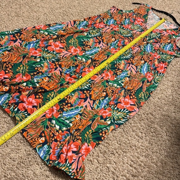 NWT Leota Rosemary Sleeveless Dress MIDI Dress Peekaboo Zebra Tangerine Sz 1X - Picture 9 of 9